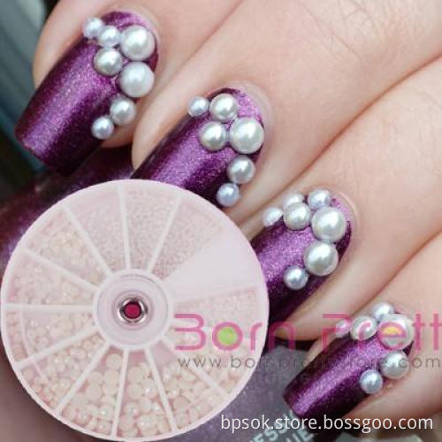 3 Sizes Nail Art Baby Pearl Rhinestone Decoration with Wheel